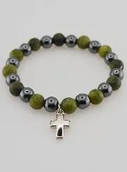 Vesuvianite and Haematite Gemstone Bracelet