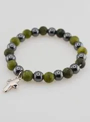 Vesuvianite and Haematite Gemstone Bracelet