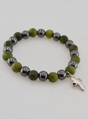 Vesuvianite and Haematite Gemstone Bracelet