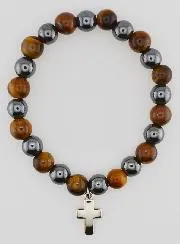 Gemstone Bracelet - Tiger's Eye and Hematite