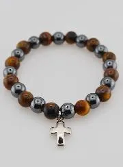 Gemstone Bracelet - Tiger's Eye and Hematite