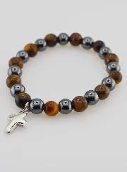 Gemstone Bracelet - Tiger's Eye and Hematite
