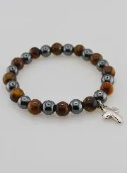 Gemstone Bracelet - Tiger's Eye and Hematite