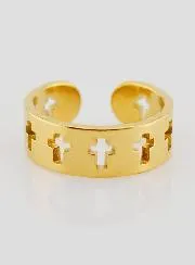 Adjustable Religious Ring in Golden Stainless Steel