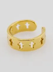 Adjustable Religious Ring in Golden Stainless Steel