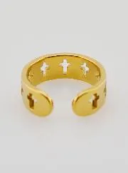 Adjustable Religious Ring in Golden Stainless Steel