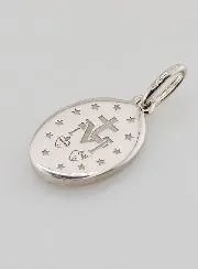 Miraculous Medal in Silver and Blue Enamel