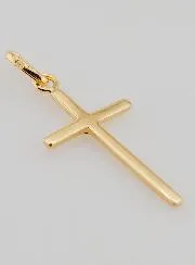 Gold-plated Cross Pendant with Zirconium