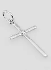 Cross Pendant 925 Silver and Zirconium Oxide