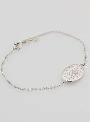 Miraculous Medal Bracelet - Silver and Blue Enamel