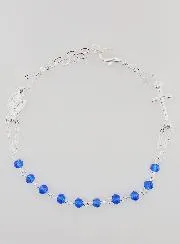 Decade Bracelet Miraculous Medal and Cross - Blue