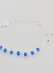 Decade Bracelet Miraculous Medal and Cross - Blue