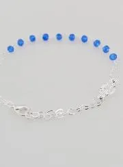 Decade Bracelet Miraculous Medal and Cross - Blue