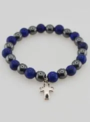 Gemstone Bracelet - Hematite and Lapis Lazuli