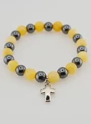 Gemstone Bracelet - Hematite and Yellow Calcite