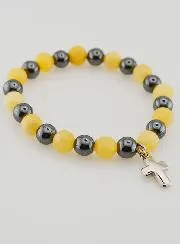 Gemstone Bracelet - Hematite and Yellow Calcite