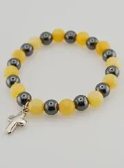 Gemstone Bracelet - Hematite and Yellow Calcite