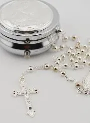 Mary and Child Rosary Case with Rosary
