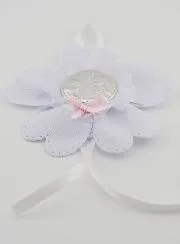 Christening Gift - Cradle Medal Flower - Guardian Angel
