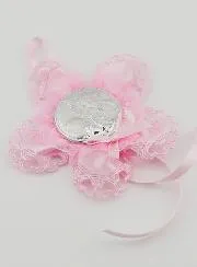 Christening Gift - Cradle Medal Flower - Guardian Angel