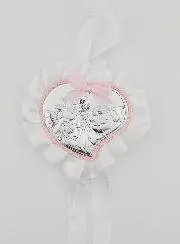 Christening Gift - Cradle Medal with Heart and Guardian Angel