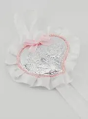 Christening Gift - Cradle Medal with Heart and Guardian Angel