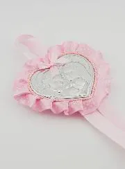 Christening Gift - Cradle Medal Heart Holy Family