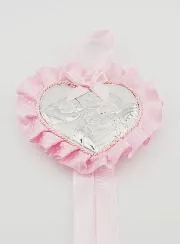 Christening Gift - Cradle Medal with Heart Angel Lantern