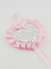 Christening Gift - Cradle Medal with Heart Angel Lantern
