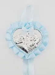 Christening Gift - Cradle Medal with Angel Lantern Heart