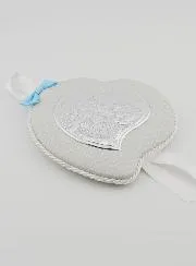 Christening Gift Boy - Leather Cradle Medal - Angel with Lantern