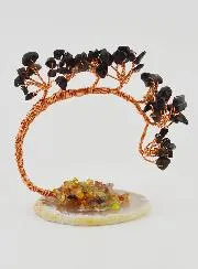 Tree of Life on Agate - Obsidian