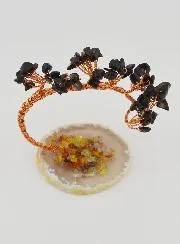 Tree of Life on Agate - Obsidian