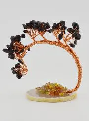 Tree of Life on Agate - Obsidian