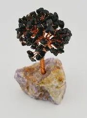 Tree of Life on Amethyst Base - Obsidian