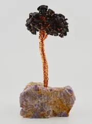 Tree of Life on Amethyst Base - Obsidian