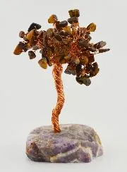 Tree of Life on Amethyst Base - Tiger's Eye