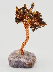Tree of Life on Amethyst Base - Tiger's Eye