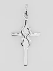 Silver Cross Pendant 25mm - Infinity