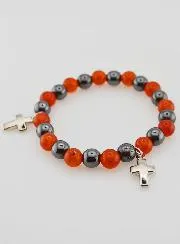 Gemstone Bracelet - Hematite and Carnelian