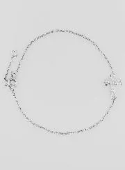 Religious Silver Bracelet with Rhinestone Cross