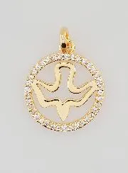 Openwork Holy Spirit Medal Gold Plated - 15mm