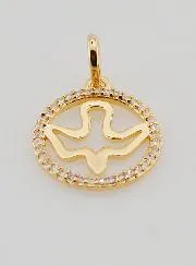 Openwork Holy Spirit Medal Gold Plated - 15mm