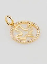 Openwork Holy Spirit Medal Gold Plated - 15mm