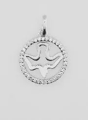 Openwork Holy Spirit Medal in 925 Silver - 15mm