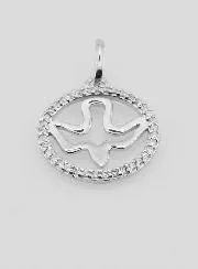 Openwork Holy Spirit Medal in 925 Silver - 15mm
