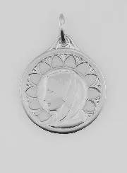 Virgin Mary Openwork Medal 925 Silver - 20mm