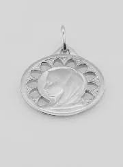 Virgin Mary Openwork Medal 925 Silver - 20mm