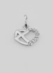 Silver Heart and Cross Pendant