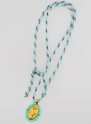 Miraculous Medal Green Beads and Cord